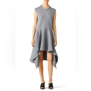 Marni Gray Tunic Dress Sideswept Hem Wool Blend Minimalist IT 42/US 6